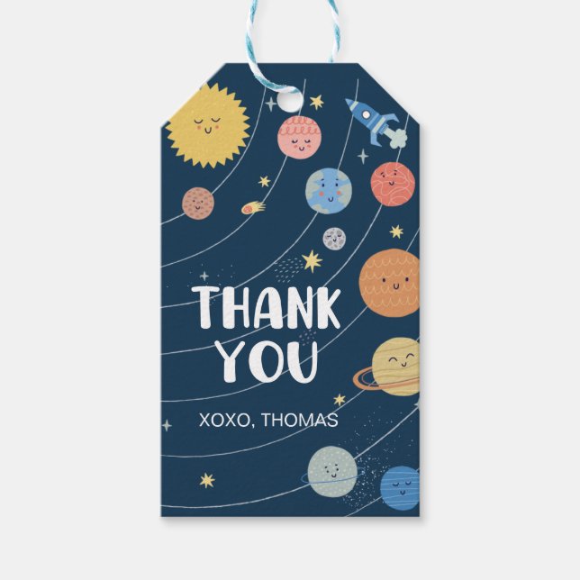 Space • Solar System • Galaxy Thank You Tag (Front)