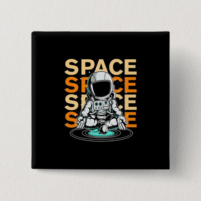 Space Space Astronaut 15 Cm Square Badge (Front)