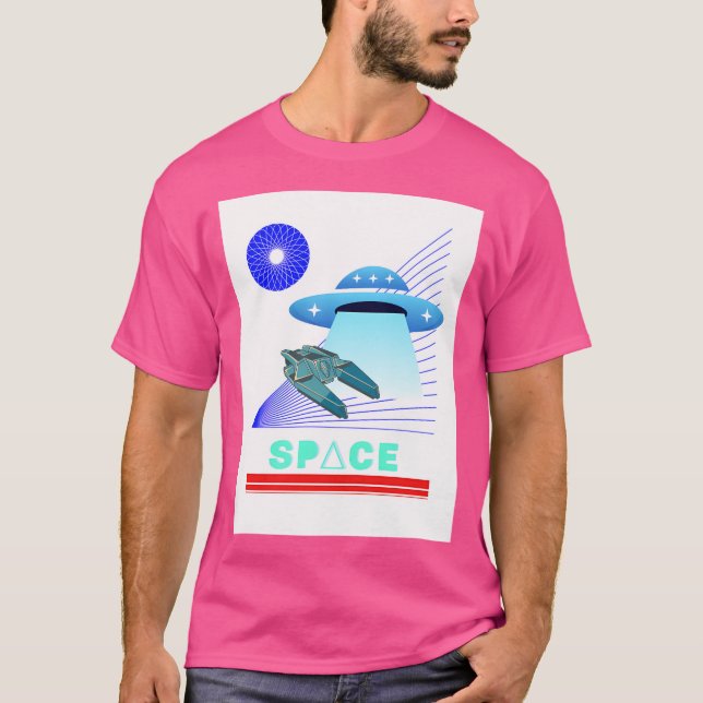 Space Spaceship With Spacecraft T-Shirt (Front)