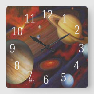 Space Square Clock