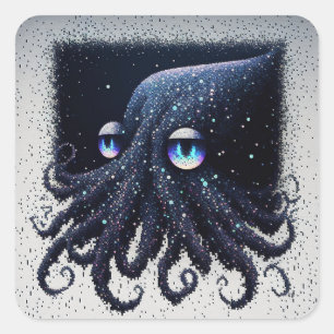 Space Squid Square Sticker