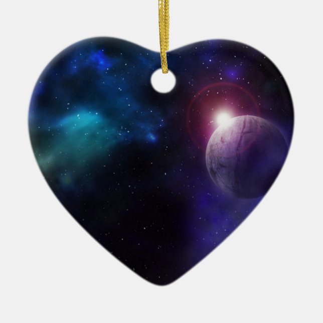 Space Star Planet Solar System Ceramic Tree Decoration (Front)