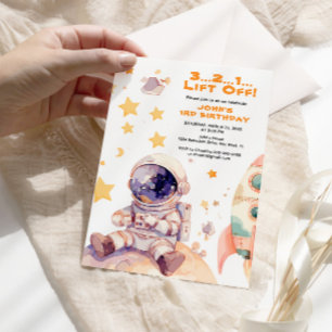 Space Stars & Astronauts Kids birthday Invitation
