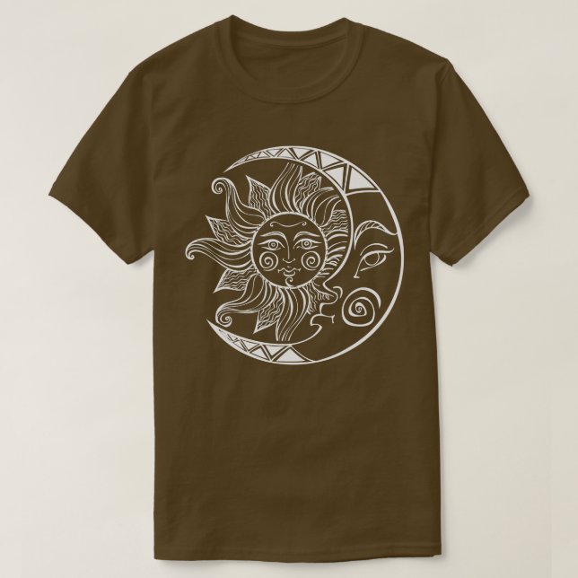 Space Stars Constellation Retro Sun Moon Cool Cosm T-Shirt (Design Front)