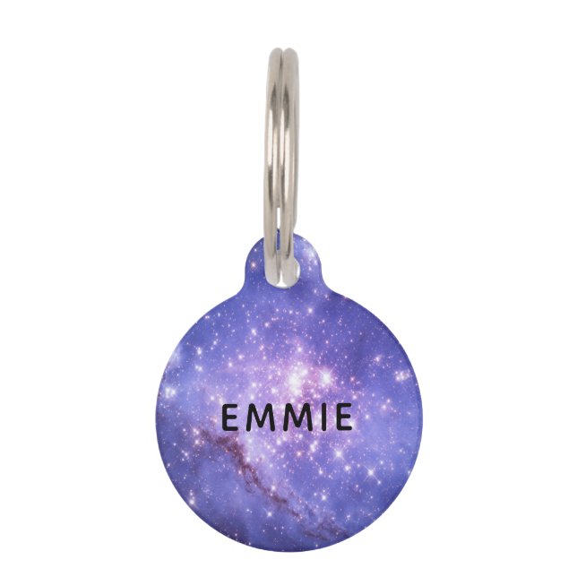 Space Stars Galaxy Custom Name Pet Tag (Front)