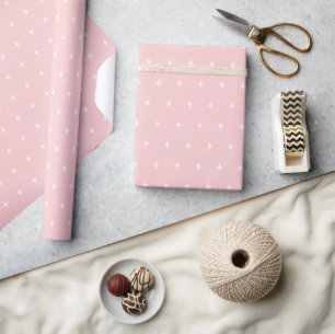 Space Stars Pattern In Pink Wrapping Paper