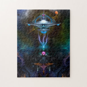 Space Station Ansarious Fractal Art Jigsaw Puzzle