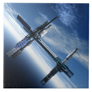 Space station. Computer artwork of a space Tile