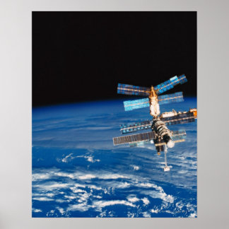 Space Station Orbiting Earth 3 Poster