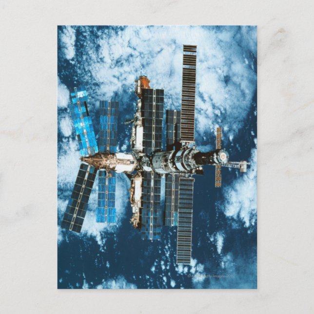 Space Station Orbiting Earth Postcard (Front)