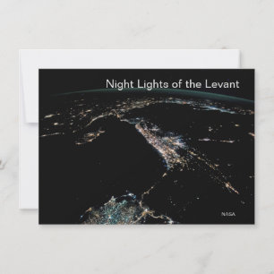 Space Station Photo Levant at Night, NASA Card