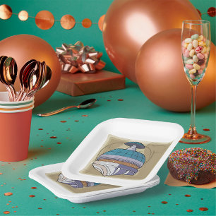 Space Station Sketch Paper Plate