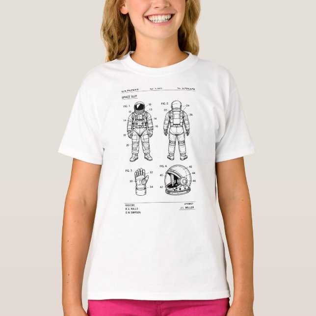 space suit patent blueprint T-Shirt (Front)