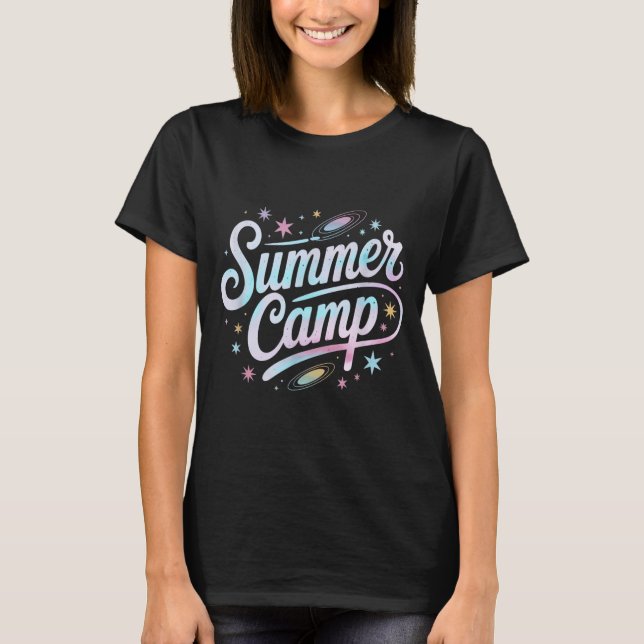 Space Summer Camp Math STEM Host Outdoor Staff T-Shirt (Front)