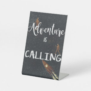 Space Theme Astronauts Birthday Pedestal Sign