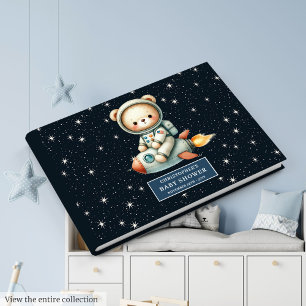 Space Theme Baby Boy Guest Book Teddy Bear