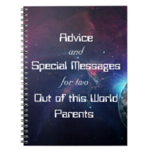 Space Theme Message and Advice Notebook