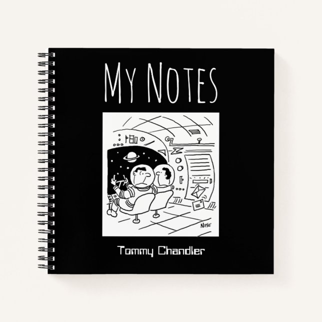 Space Theme Notebook with Owner's Name (Front)