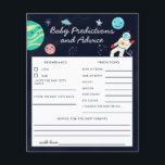 Space Theme Shower Baby Predictions and Advice<br><div class="desc">Cute space theme baby shower baby predictions and advice card featuring illustrations of planets,  astronaut,  stars. The texts are editable. Perfect game to play during the shower and will definitely be a great keepsake! The card asks guests to predict what the baby would look like.</div>