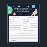 Space Theme Shower Baby Predictions and Advice<br><div class="desc">Cute space theme baby shower baby predictions and advice card featuring illustrations of planets,  astronaut,  stars. The texts are editable. Perfect game to play during the shower and will definitely be a great keepsake! The card asks guests to predict what the baby would look like.</div>