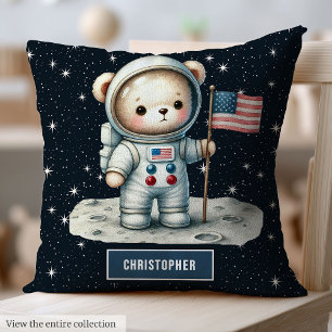 Space Theme Teddy Bear Pillow Personalised Baby