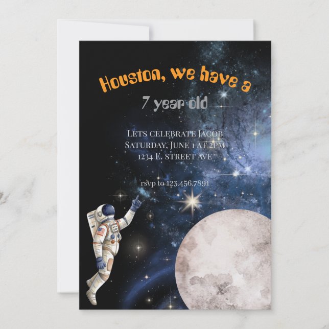 Space Themed Birthday Invite (Front)