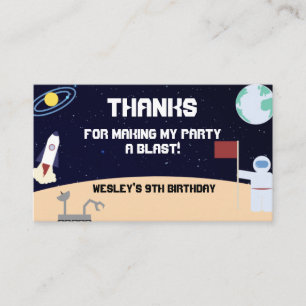 Space Themed Birthday Party Favour Cards