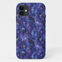 Space-themed pattern with stars and planets