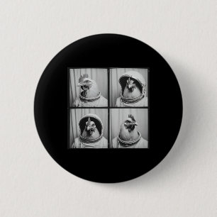 Space Themed Rooster Astronaut Chicken 6 Cm Round Badge