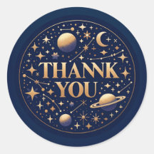 Space Themed Star And Planet Thank you