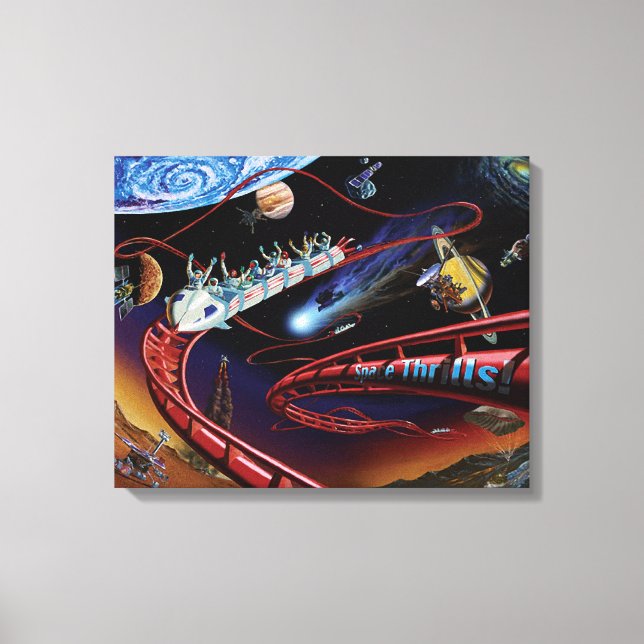 Space Thrills Cosmic Roller Coaster Artist Concept Canvas Print (Front)