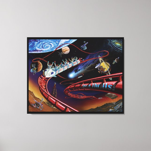Space Thrills Cosmic Roller Coaster Artist Concept Canvas Print (Front)