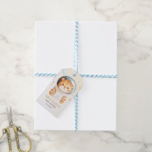 Space Tiger Baby Shower Favour Tags