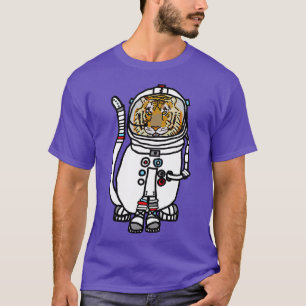 Space Tiger Funny Astronaut Animals T-Shirt