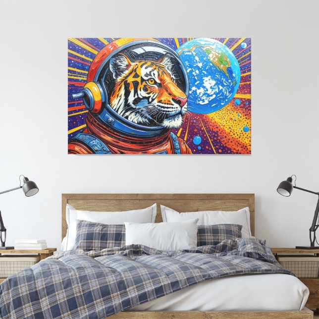 SPACE TIGERS ARE GO! CANVAS PRINT (Insitu(Bedroom))