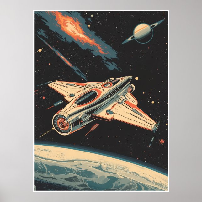 Space Tour Mid Century Futurism Poster (Front)