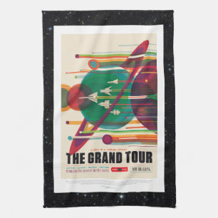 Space Tourism Advert - Solar System Grand Tour Tea Towel