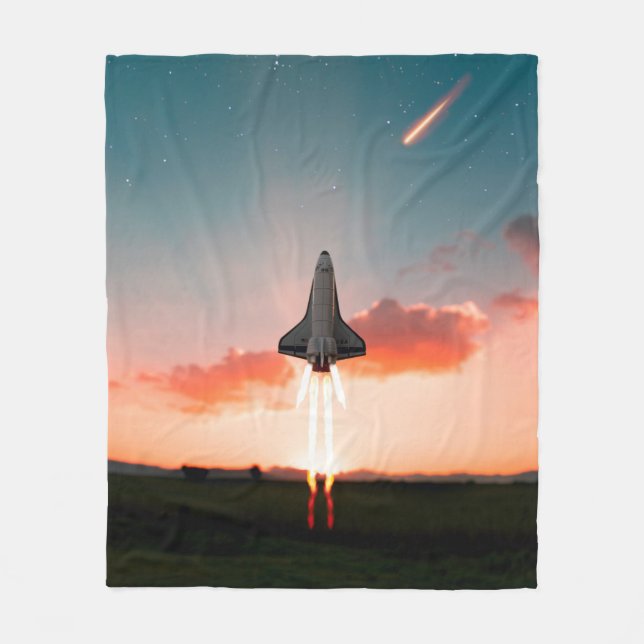 Space Travel Fleece Blanket (Front)