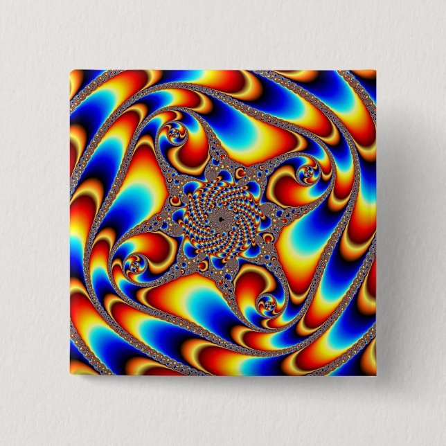 Space Travel - Fractal 15 Cm Square Badge (Front)