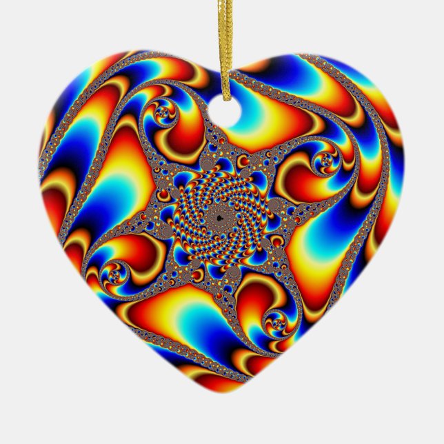 Space Travel - Fractal Ceramic Tree Decoration (Front)