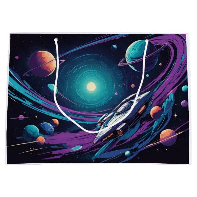 space travel large gift bag (Front)