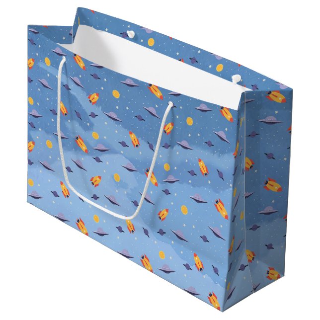 Space Travel Large Gift Bag (Front Angled)