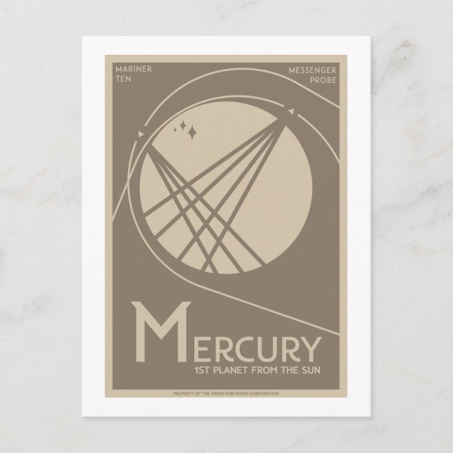 Space Travel Postcard - Mercury (Front)