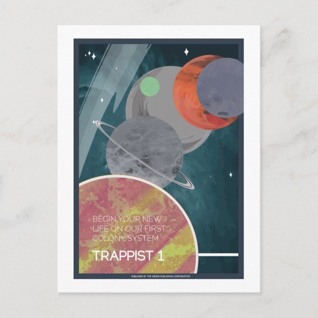 Space Travel Postcard - Trappist 1 (Front)