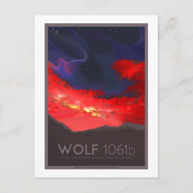 Space Travel Postcard - Wolf 1061b (Front)