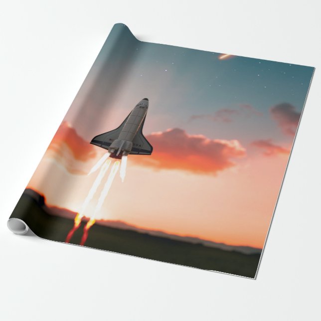 Space Travel Wrapping Paper (Unrolled)