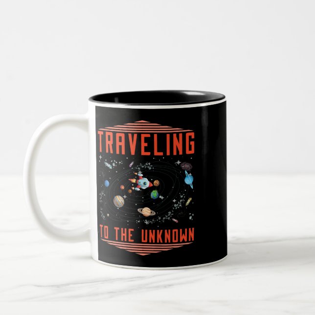 Space Travelling Galaxy Solar System Space Coloniz Two-Tone Coffee Mug (Left)