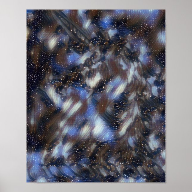 Space Unicorn Magical Horse Clouds in the Sky Poster (Front)