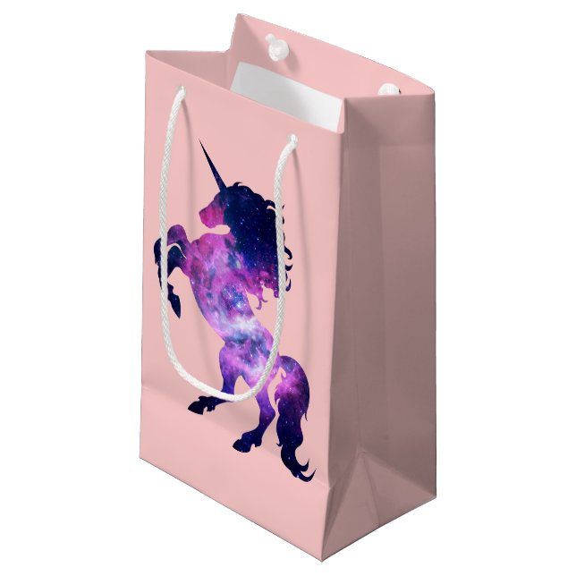 Space unicorn small gift bag (Front Angled)