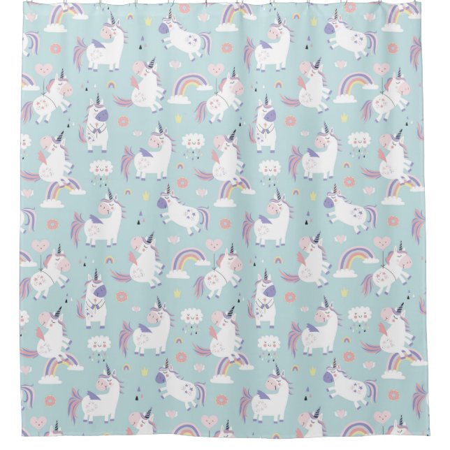 Space Unicorns  Shower Curtain (Front)